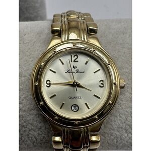 Lucien Piccard LP‎ 26308 New Battery Ladies Watch 25MM 6.25" Gold Tone K6